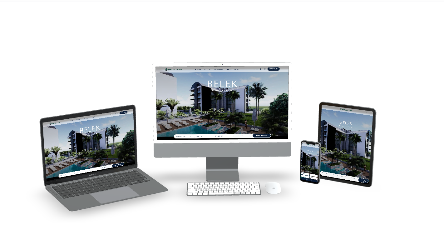 Website von Pala Realty auf mehreren Ger&auml;ten