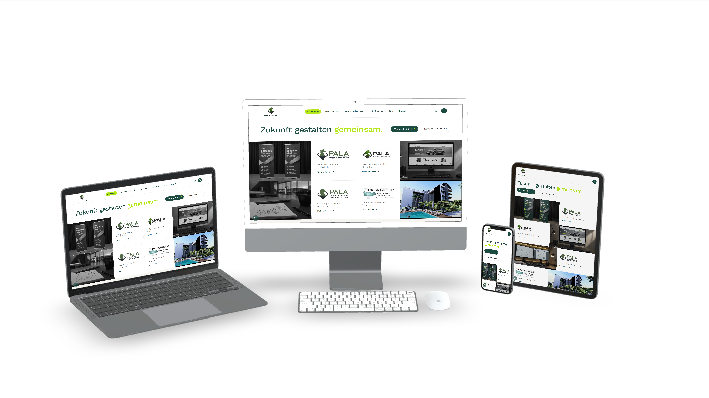 Website der PALA Group auf mehreren Ger&auml;ten
